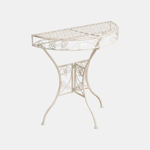 Mesa bistrô YAVIZA 80 cm 36 cm Metal Creme claro