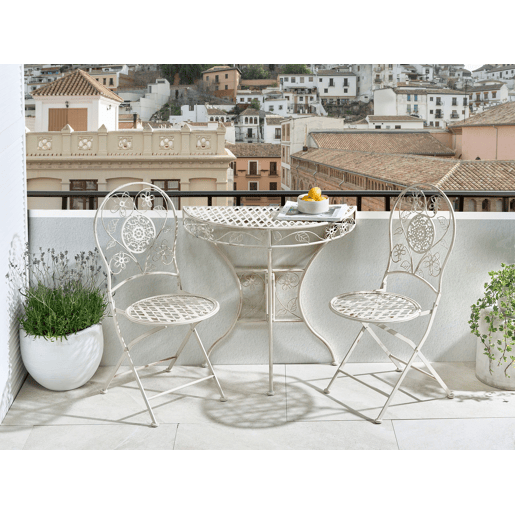 Mesa bistrô YAVIZA 80 cm 36 cm Metal Creme claro Mesa bistrô YAVIZA 80 cm 36 cm Metal Creme claro