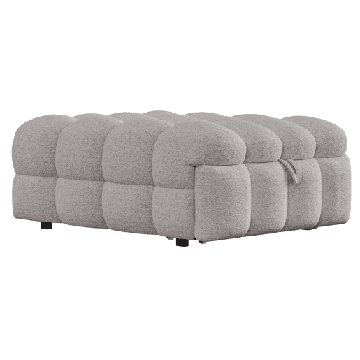 Sofá-cama 90x200 cm - 2 em 1, Puff, Sofá extensível, Cama individual, Cama tipo Puffy, Tecido Teddy - Cinza