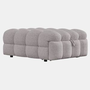 Sofá-cama 90x200 cm - 2 em 1, Puff, Sofá extensível, Cama individual, Cama tipo Puffy, Tecido Teddy - Cinza