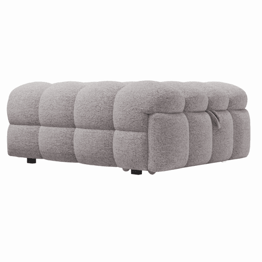 Sofá-cama 90x200 cm - 2 em 1, Puff, Sofá extensível, Cama individual, Cama tipo Puffy, Tecido Teddy - Cinza
