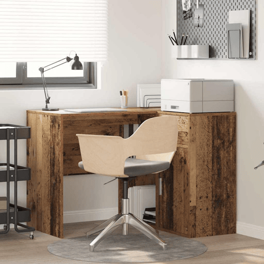 2pcs Secretária de canto - Mesa de computador Madeira antiga 102 x 50 x 75 cm