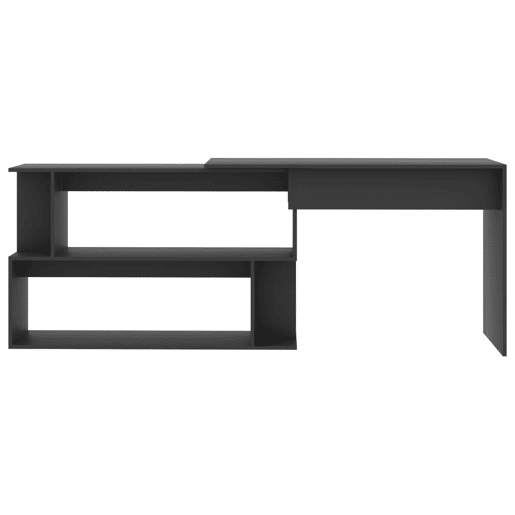 Secretária de canto - Mesa de computador 200x50x76 cm contraplacado cinzento