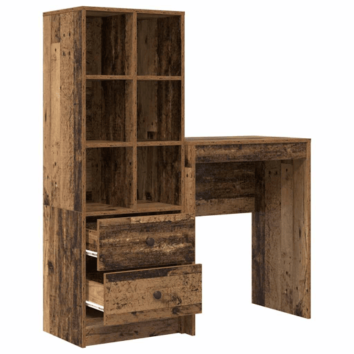 Secretária Escrivaninha de computador - com Armazenamento 2 pcs Madeira Antiga 45.5 x 34 x 127 cm Secretária Escrivaninha de computador - com Armazenamento 2 pcs Madeira Antiga 45.5 x 34 x 127 cm
