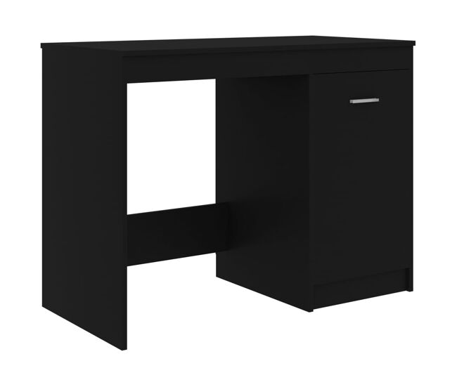 Escritorio - mesa de ordenador de madera contrachapada negro 100x50x76 cm