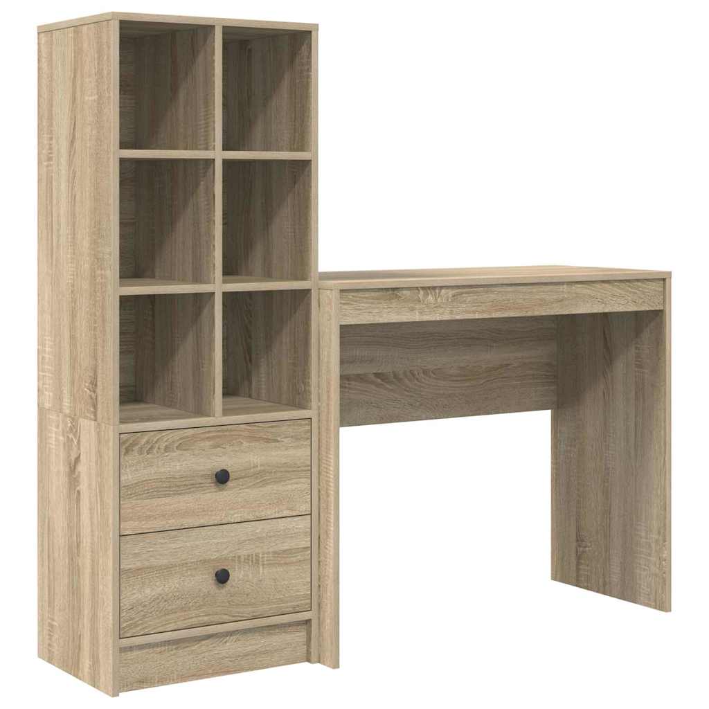 Escritorio - mesa de ordenador con almacenamiento con cajón 2 pcs roble sonoma