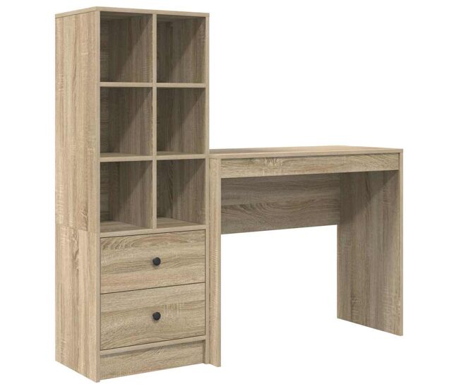 Escritorio - mesa de ordenador con almacenamiento con cajón 2 pcs roble sonoma