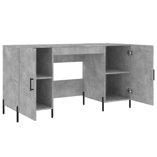 Secretária Escrivaninha de computador - 140x50x75 cm derivados de madeira cinza cimento