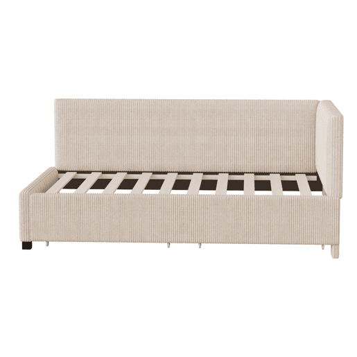 Sofá-cama 90x200 - Multifuncional com 2 gavetas de arrumação e estrado - Bege