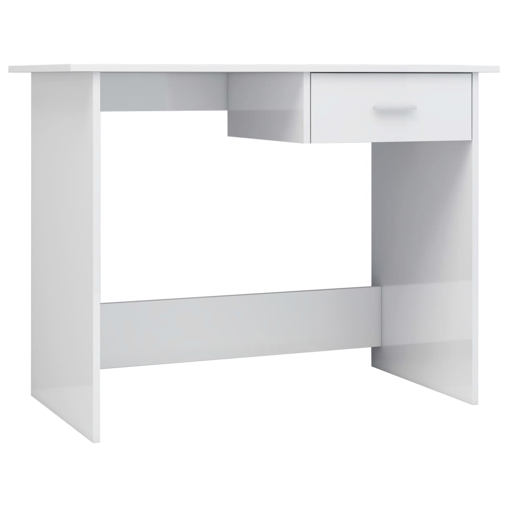 Escritorio - mesa de ordenador de aglomerado blanco brillante 100x50x76 cm