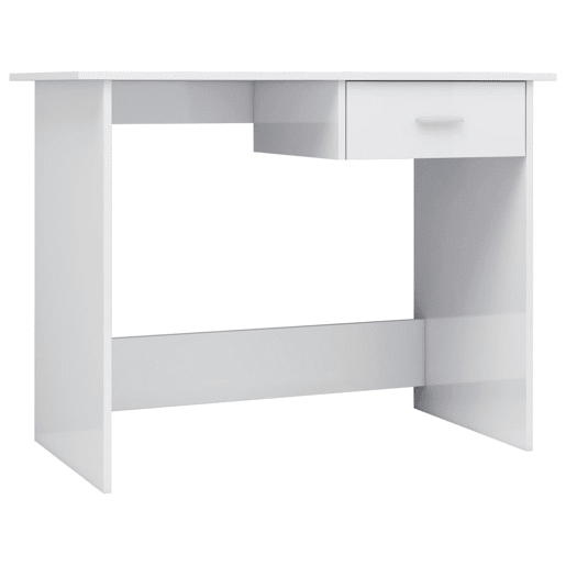 Secretária Escrivaninha de computador - 100x50x76 cm contraplacado branco brilhante