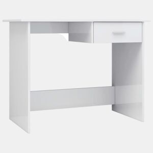 Secretária Escrivaninha de computador - 100x50x76 cm contraplacado branco brilhante