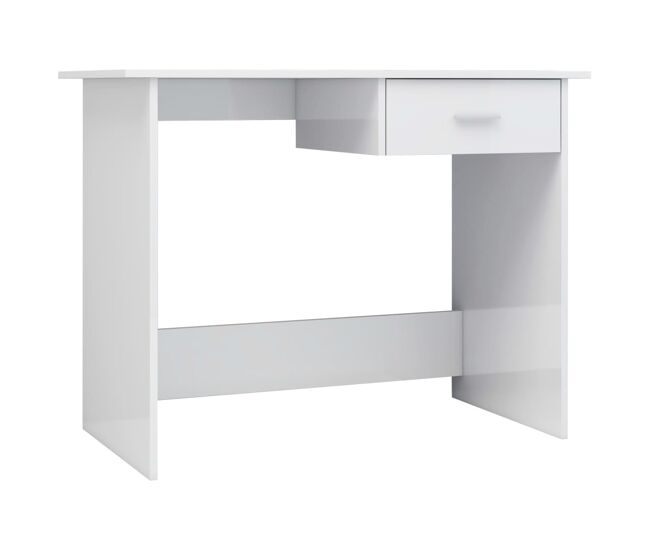 Escritorio - mesa de ordenador de aglomerado blanco brillante 100x50x76 cm