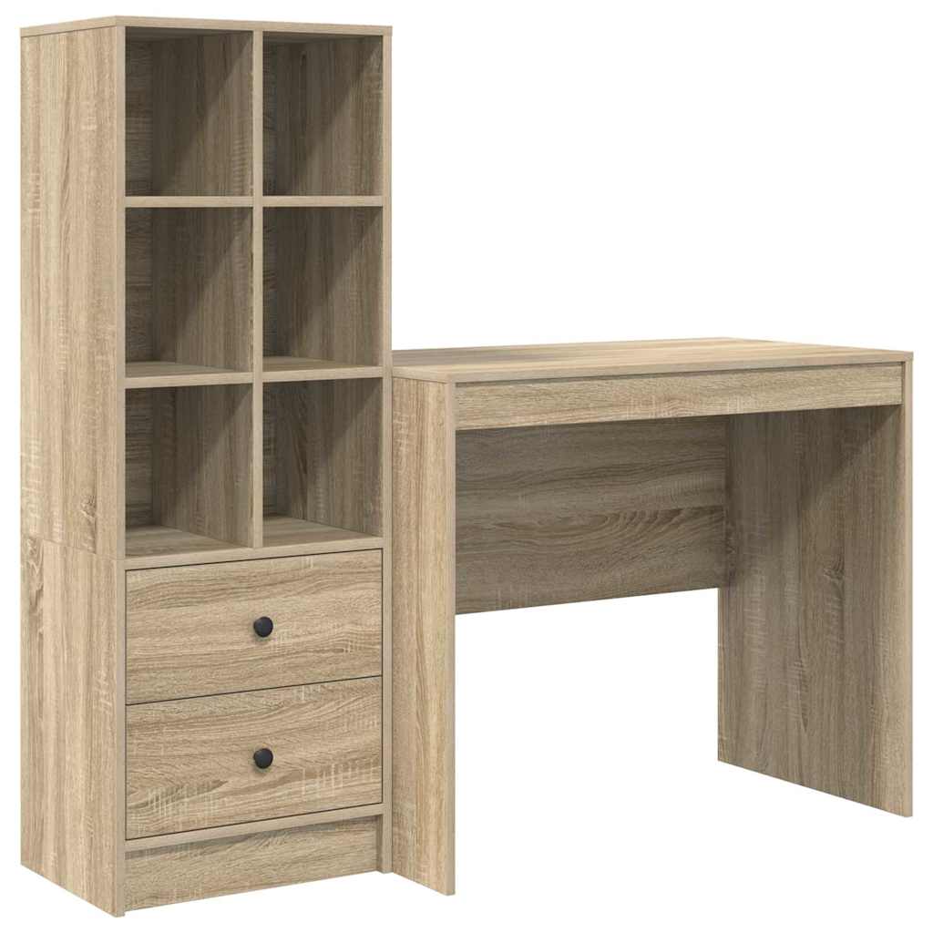 Escritorio - mesa de ordenador con almacenamiento con cajón 2 pcs roble sonoma