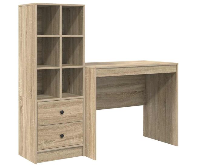 Escritorio - mesa de ordenador con almacenamiento con cajón 2 pcs roble sonoma