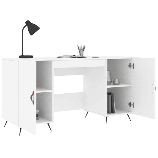 Secretária Escrivaninha de computador - 140x50x75 cm derivados de madeira branco