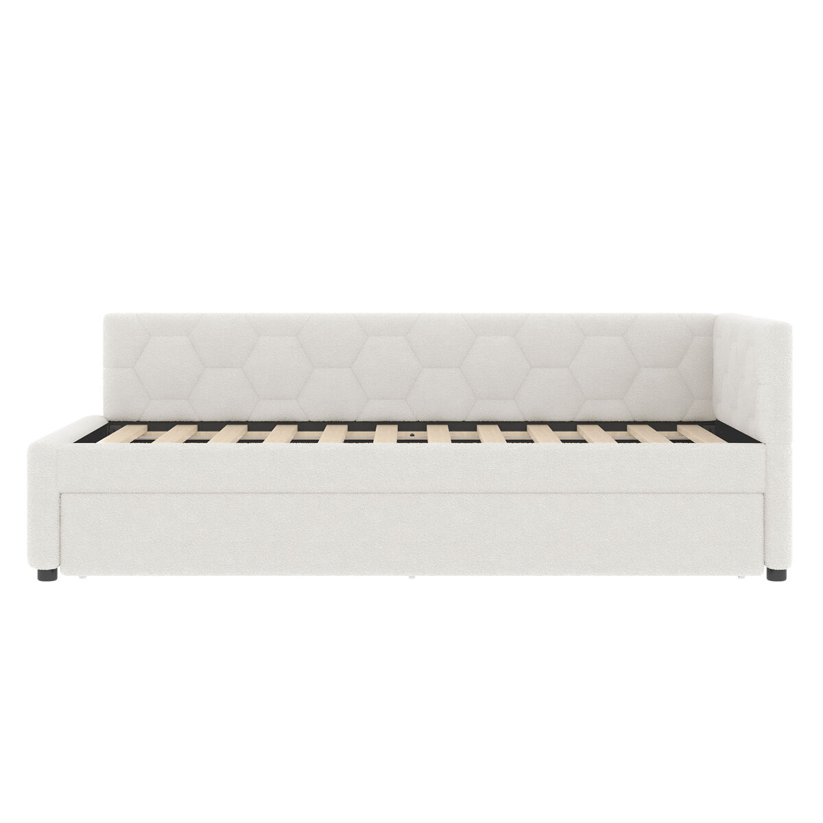 Cama tipo daybed 90x200 - sofá cama multifunción, luz, usb, colchón no incluido - blanco