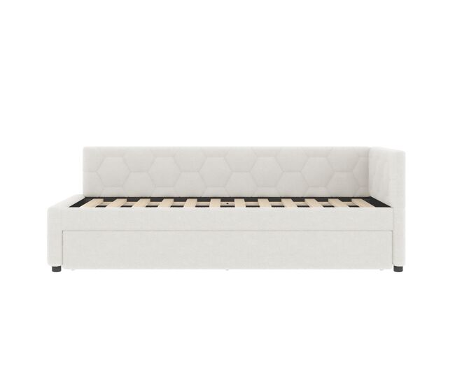 Cama tipo daybed 90x200 - sofá cama multifunción, luz, usb, colchón no incluido - blanco