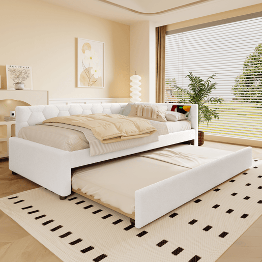 Cama tipo sofá-cama 90x200 - sofá-cama multifuncional, luz, USB, colchão não incluído - branco