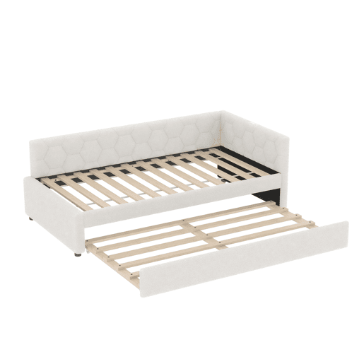 Cama tipo sofá-cama 90x200 - sofá-cama multifuncional, luz, USB, colchão não incluído - branco