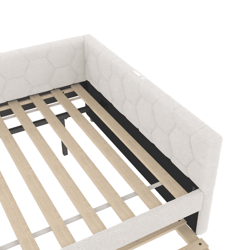 Cama tipo sofá-cama 90x200 - sofá-cama multifuncional, luz, USB, colchão não incluído - branco