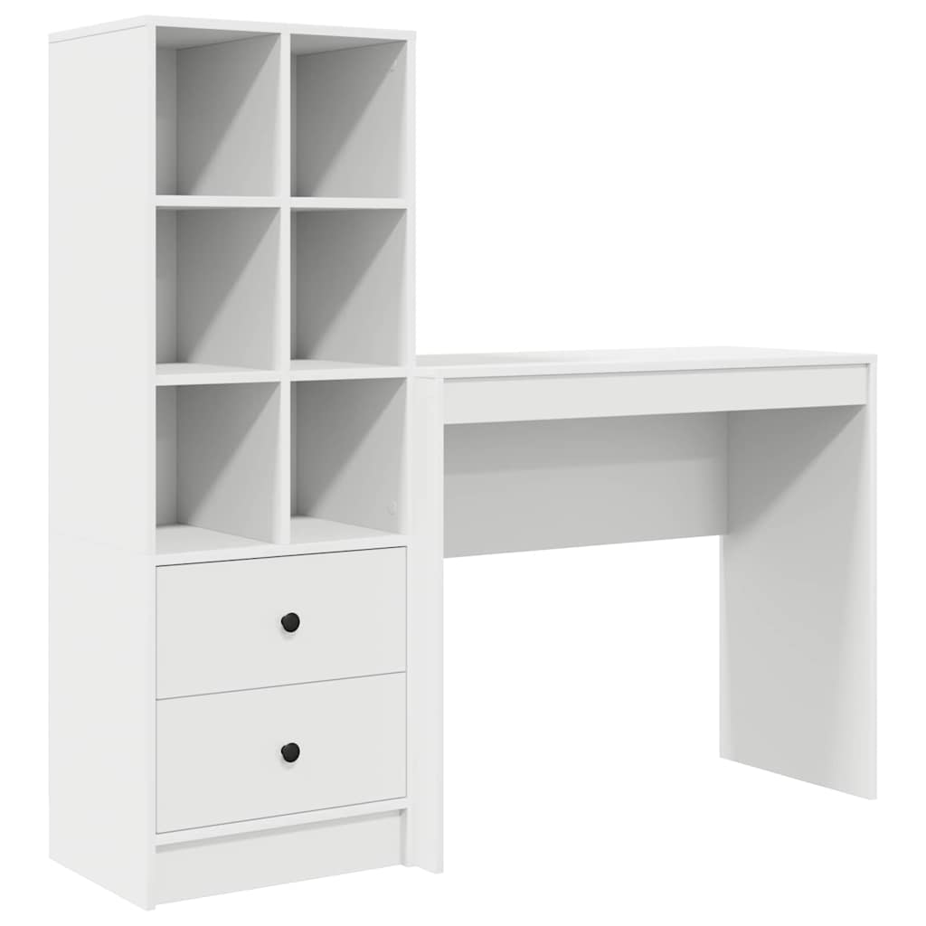 Escritorio - mesa de ordenador con almacenamiento 2 pcs blanco 90 x 40 x 76 cm