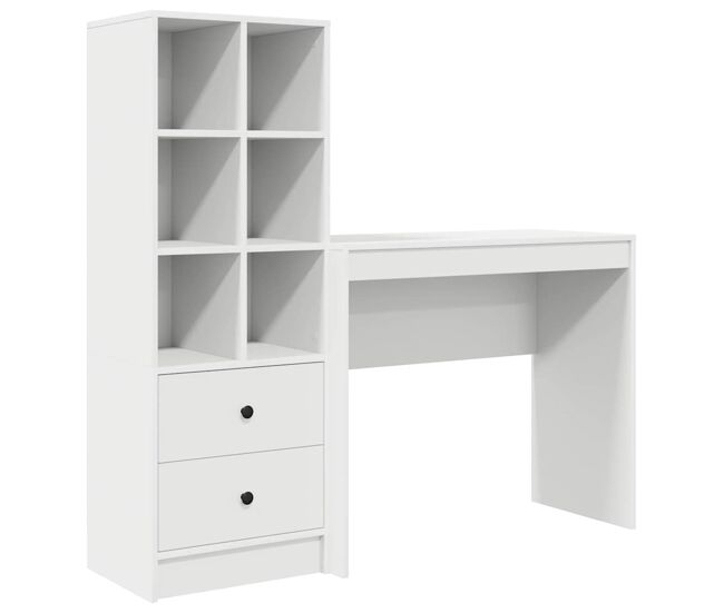 Escritorio - mesa de ordenador con almacenamiento 2 pcs blanco 90 x 40 x 76 cm