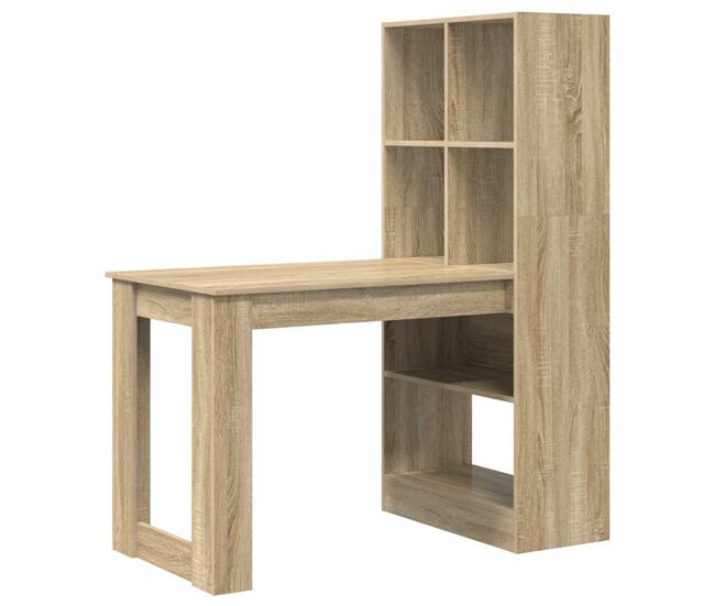 Escritorio - mesa de ordenador roble sonoma 122 x 67 x 145 cm madera contrachapada