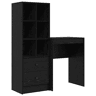 Secretária Escrivaninha de computador - com Armazenamento 2 pcs Carvalho preto 45.5 x 34 x 127 cm
