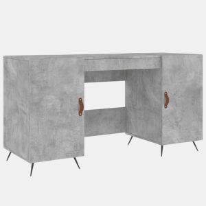Secretária Escrivaninha de computador - 140x50x75 cm derivados de madeira cinza cimento
