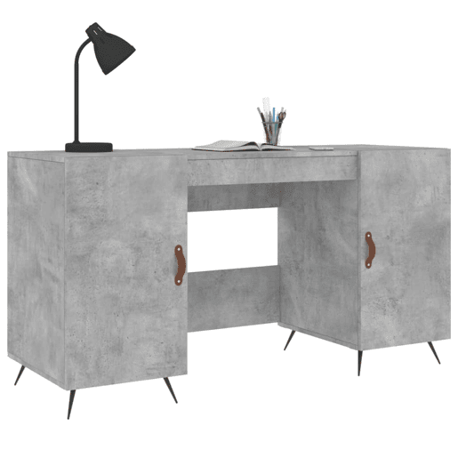 Secretária Escrivaninha de computador - 140x50x75 cm derivados de madeira cinza cimento