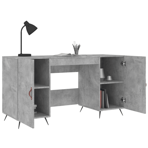 Secretária Escrivaninha de computador - 140x50x75 cm derivados de madeira cinza cimento