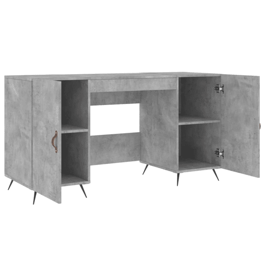 Secretária Escrivaninha de computador - 140x50x75 cm derivados de madeira cinza cimento