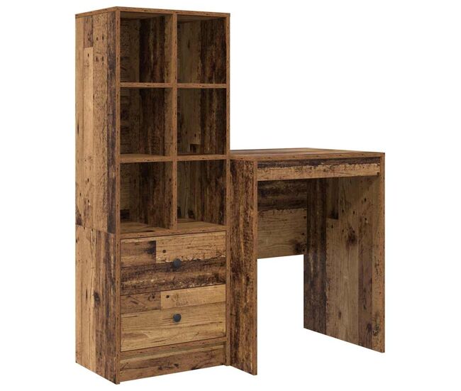 Escritorio - mesa de ordenador con almacenamiento con cajón 2 pcs madera vieja