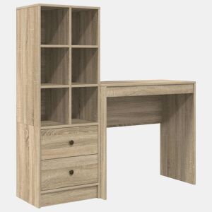 Secretária Escrivaninha de computador - com Armazenamento 2 pcs Carvalho Sonoma 80 x 40 x 76 cm