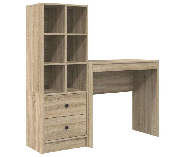 Escritorio - mesa de ordenador con almacenamiento con cajón 2 pcs roble sonoma