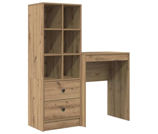 Escritorio - mesa de ordenador con almacenamiento con cajón 2 pcs roble artisan