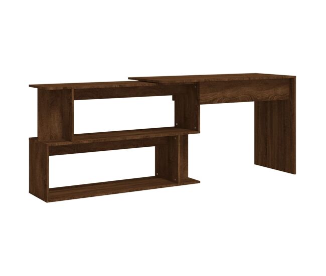 Escritorio - mesa de ordenador esquina madera contrachapada color roble 200x50x76cm