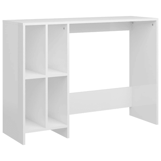 Secretária Escrivaninha de computador - 102,5x35x75 cm derivados de madeira branco brilhante