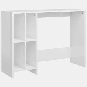 Secretária Escrivaninha de computador - 102,5x35x75 cm derivados de madeira branco brilhante