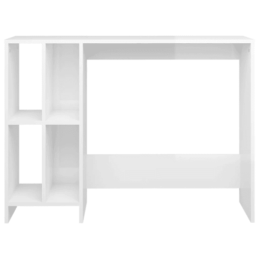 Secretária Escrivaninha de computador - 102,5x35x75 cm derivados de madeira branco brilhante