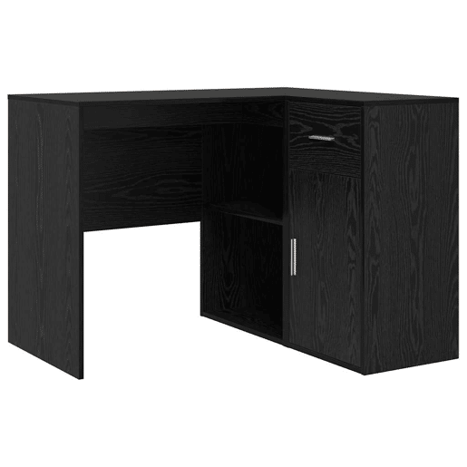 2pcs Secretária de canto - Mesa de computador Carvalho preto 102 x 50 x 75 cm