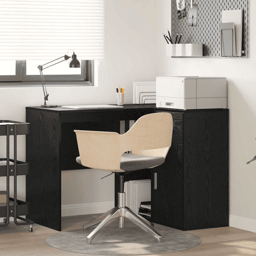 2pcs Secretária de canto - Mesa de computador Carvalho preto 102 x 50 x 75 cm