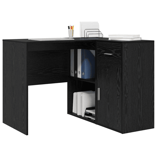 2pcs Secretária de canto - Mesa de computador Carvalho preto 102 x 50 x 75 cm