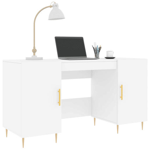 Secretária Escrivaninha de computador - 140x50x75 cm derivados de madeira branco