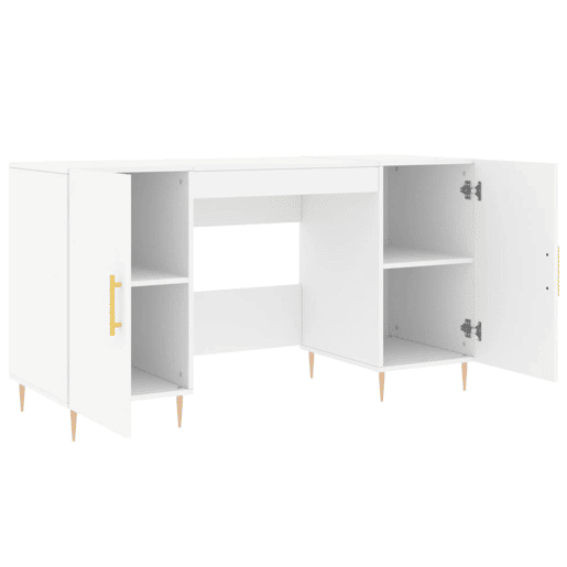 Secretária Escrivaninha de computador - 140x50x75 cm derivados de madeira branco
