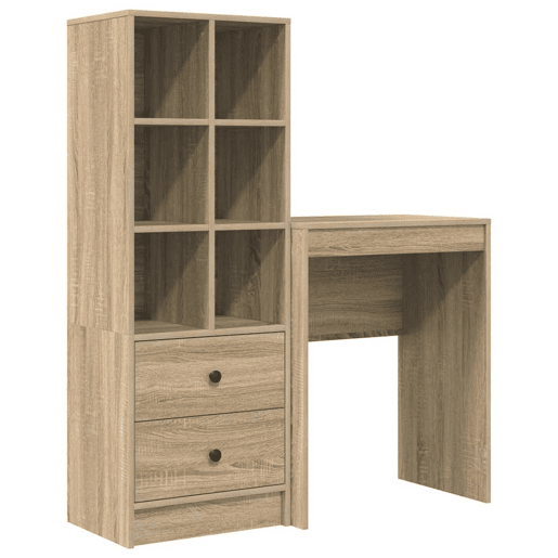 Secretária Escrivaninha de computador - com Armazenamento 2 pcs Carvalho Sonoma 45.5 x 34 x 127 cm
