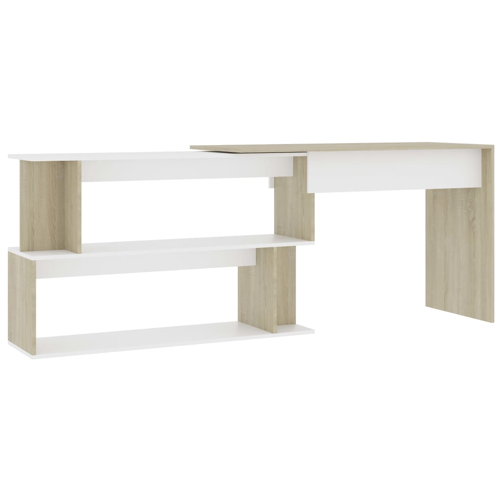 Escritorio - Mesa de Ordenador 200x50 Blanco/ Madera
