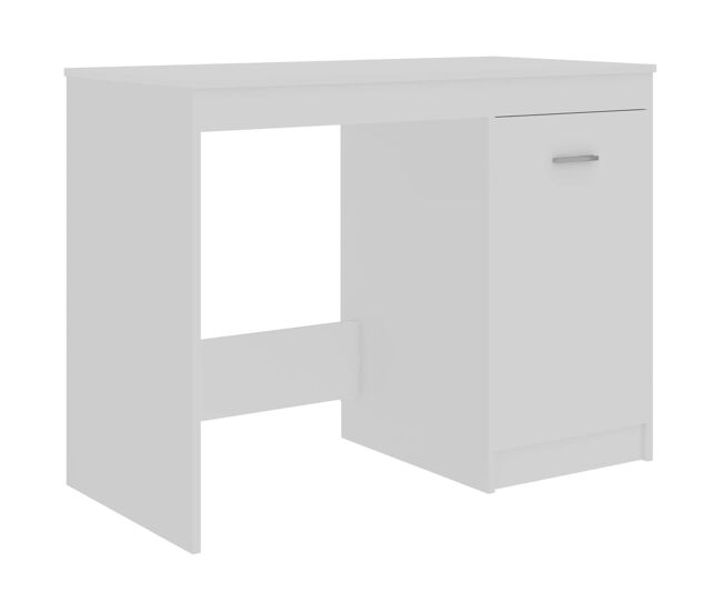 Escritorio - mesa de ordenador de madera contrachapada blanco 100x50x76 cm