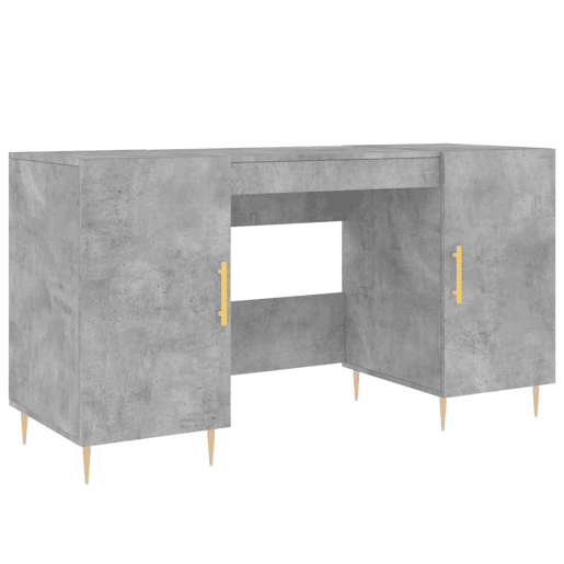 Secretária Escrivaninha de computador - 140x50x75 cm derivados de madeira cinza cimento